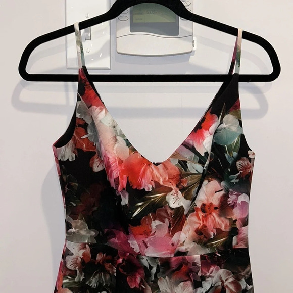 Black Halo Jevette Baily Print Sheath  Floral Dress - Picture 5 of 11